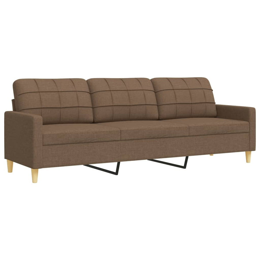 3-delige Loungeset met voetenbank stof bruin