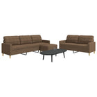 Loungeset 3-delig stof bruin