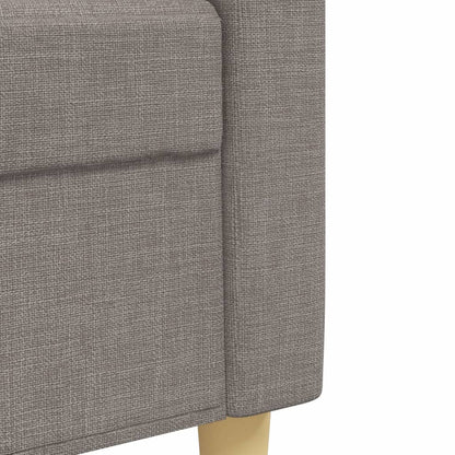 3-delige Loungeset met voetenbank stof taupe