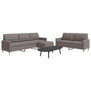 Loungeset 3-delig stof taupe met voetenbank
