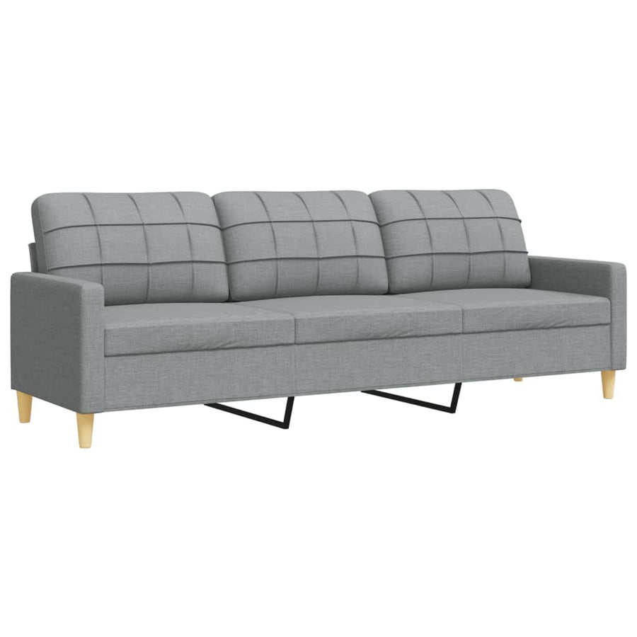 2-delige Loungeset met sierkussens stof lichtgrijs