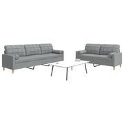 Loungeset 2-delig stof lichtgrijs