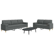Loungeset 2-delig stof donkergrijs