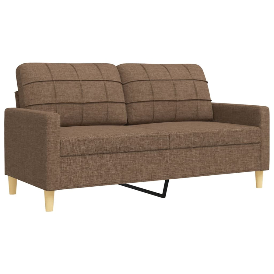 2-delige Loungeset met sierkussens stof bruin