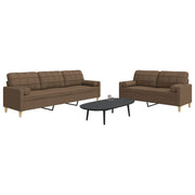 Loungeset 2-delig stof bruin 157x77x80 cm en 226x77x80 cm