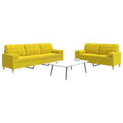 Loungeset 2-delig lichtgeel stof