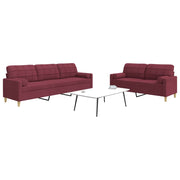 Loungeset 2-delig stof wijnrood