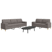 Loungeset 2-delig taupe polyester met sierkussens