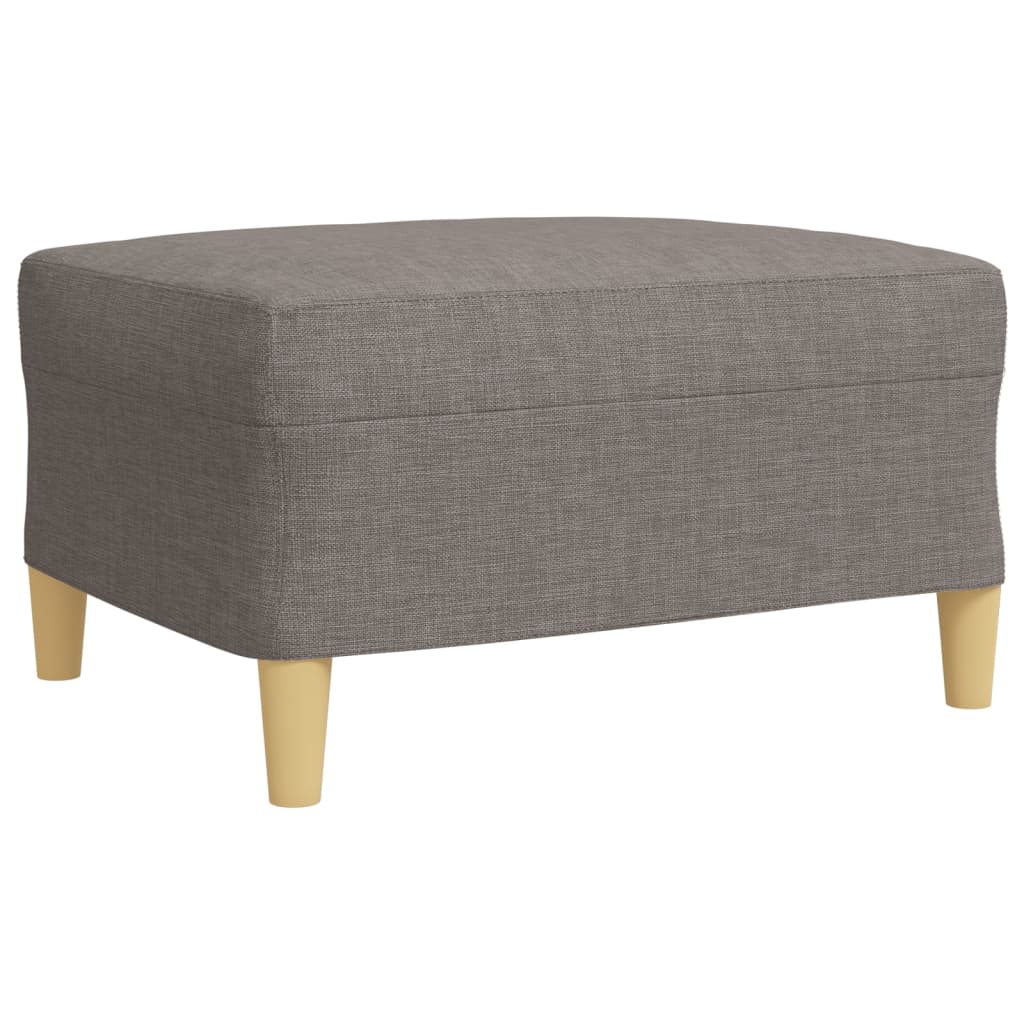 3-delige Loungeset met voetenbank en kussens stof taupe