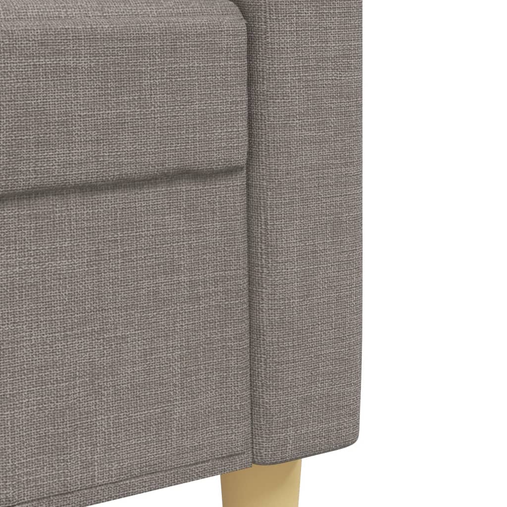 3-delige Loungeset met voetenbank en kussens stof taupe