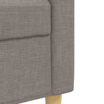 3-delige Loungeset met voetenbank en kussens stof taupe