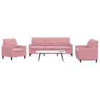 3-delige Loungeset met kussens fluweel roze