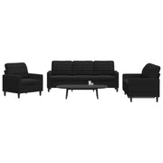 Loungeset 3-delig fluweel zwart