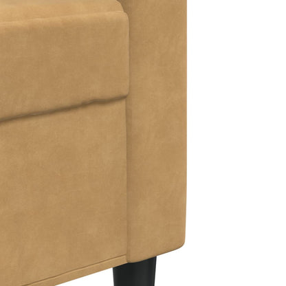 3-delige Loungeset met kussens fluweel bruin