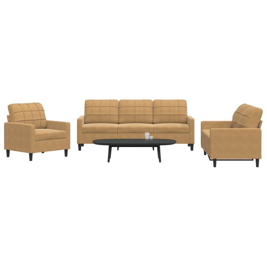 3-Delige Loungeset Met Kussens Fluweel 1