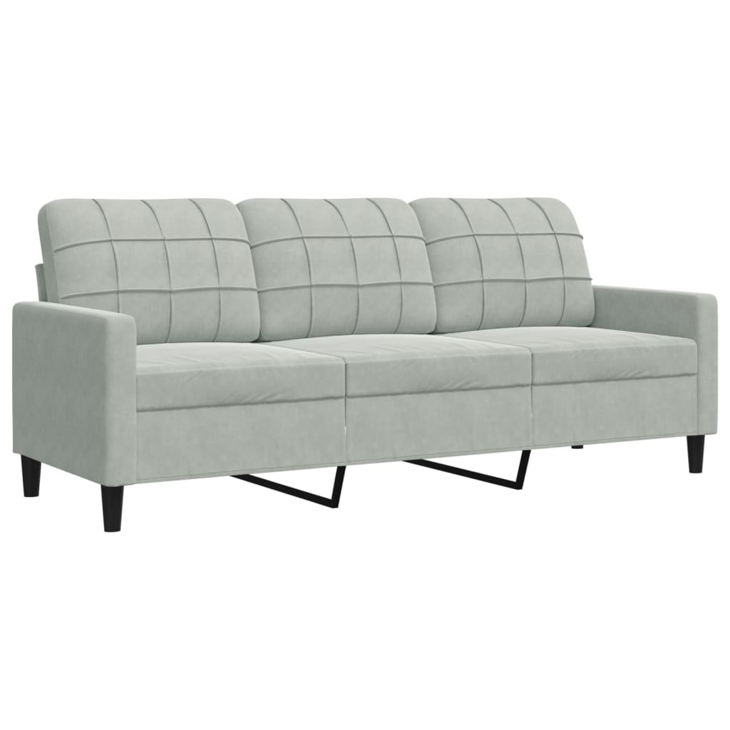 4-delige Loungeset met kussens fluweel lichtgrijs