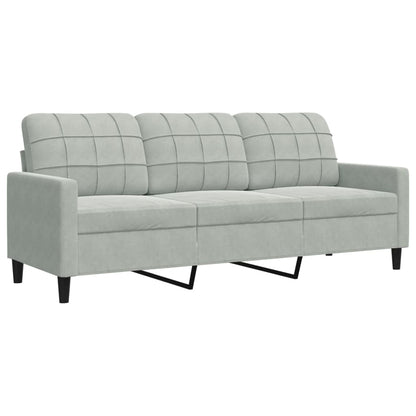 4-delige Loungeset met kussens fluweel lichtgrijs