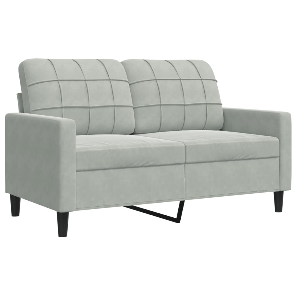 4-delige Loungeset met kussens fluweel lichtgrijs