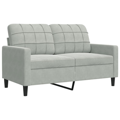 4-delige Loungeset met kussens fluweel lichtgrijs