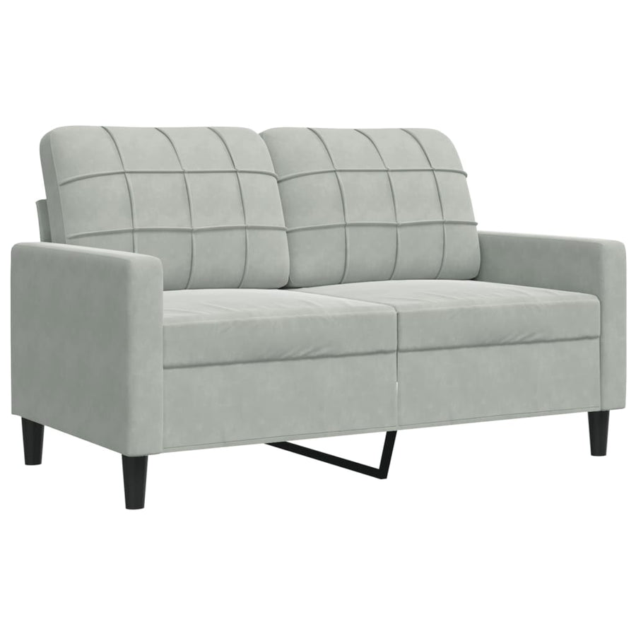 4-delige Loungeset met kussens fluweel lichtgrijs