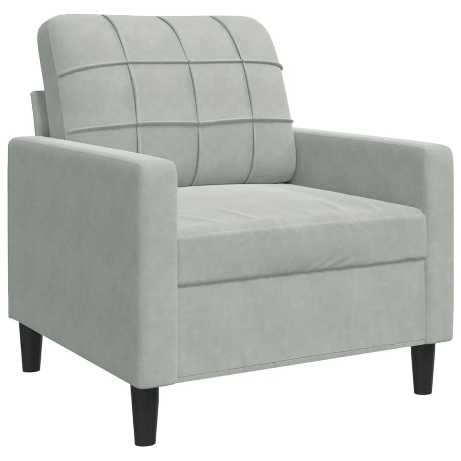 4-delige Loungeset met kussens fluweel lichtgrijs