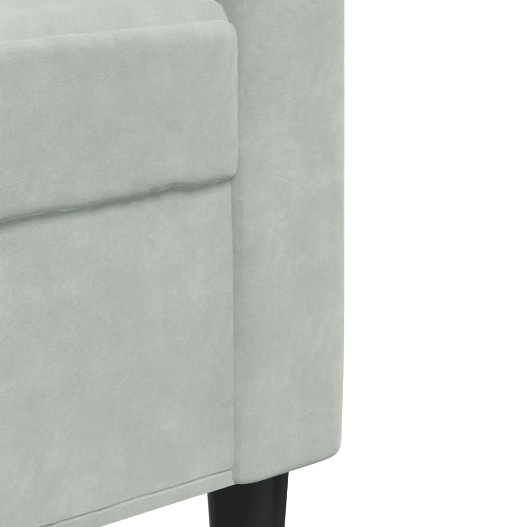 4-delige Loungeset met kussens fluweel lichtgrijs