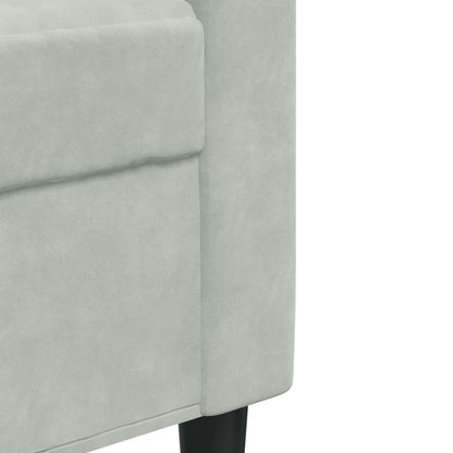 4-delige Loungeset met kussens fluweel lichtgrijs