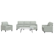 Loungeset 4-delig fluweel lichtgrijs