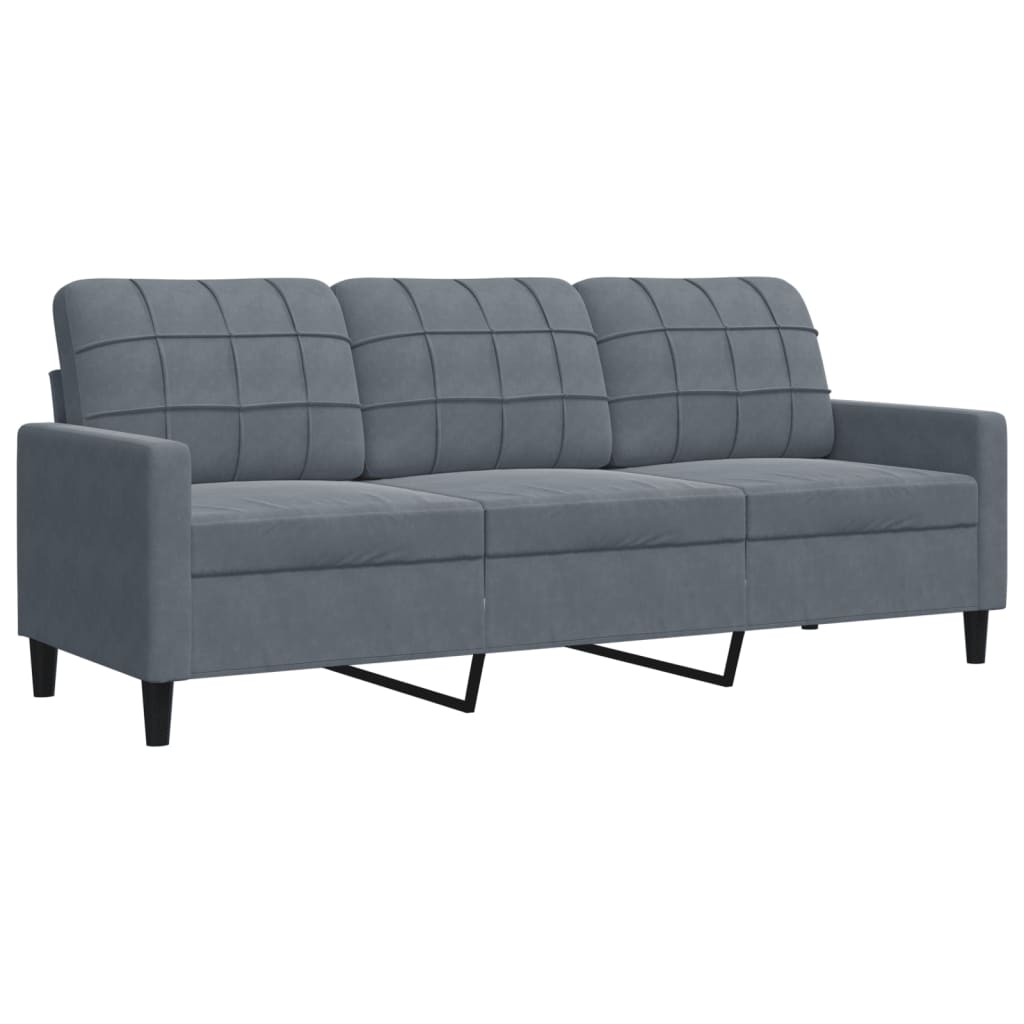 4-delige Loungeset met kussens fluweel donkergrijs
