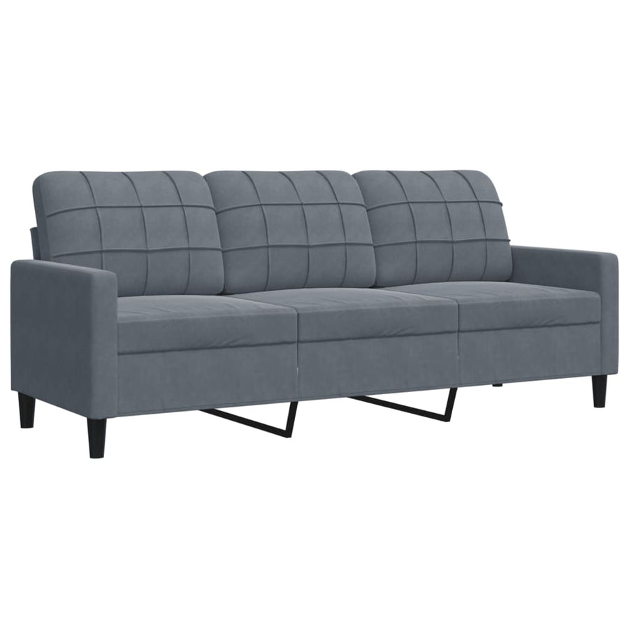 4-delige Loungeset met kussens fluweel donkergrijs
