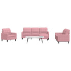 4-delige Loungeset met kussens fluweel roze