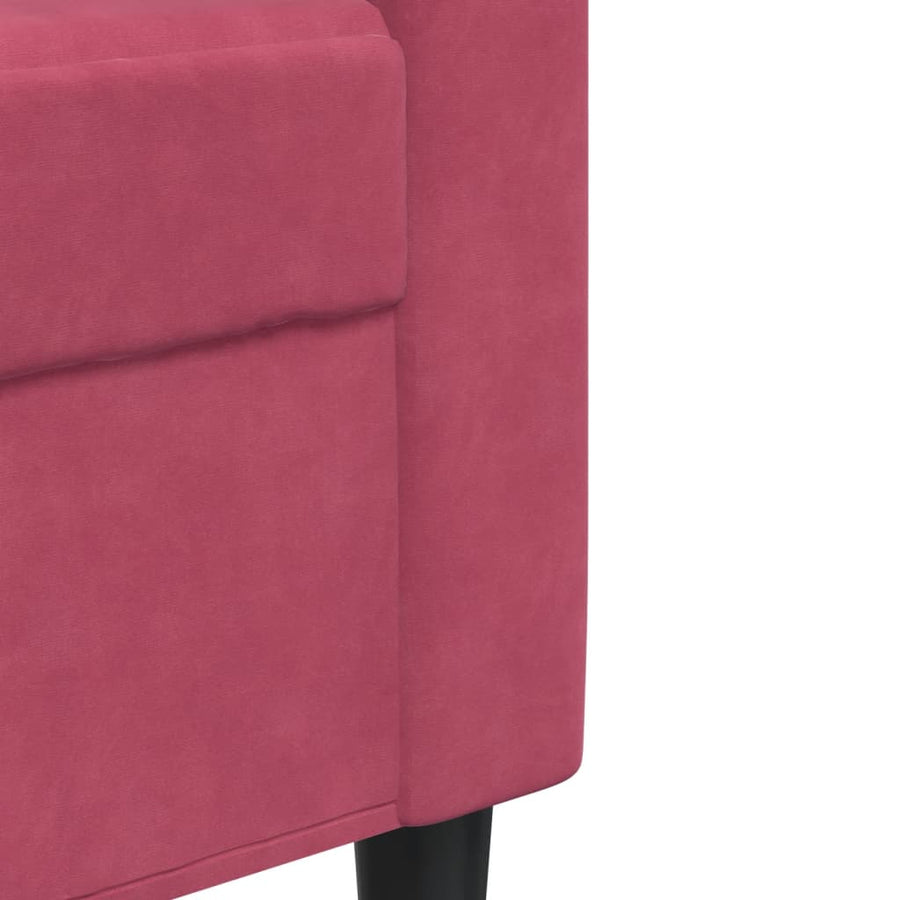 4-delige Loungeset met kussens fluweel wijnrood