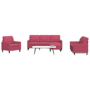 Loungeset 4-delig fluweel wijnrood
