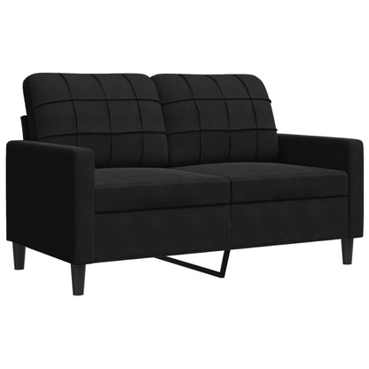 4-delige Loungeset met kussens fluweel zwart