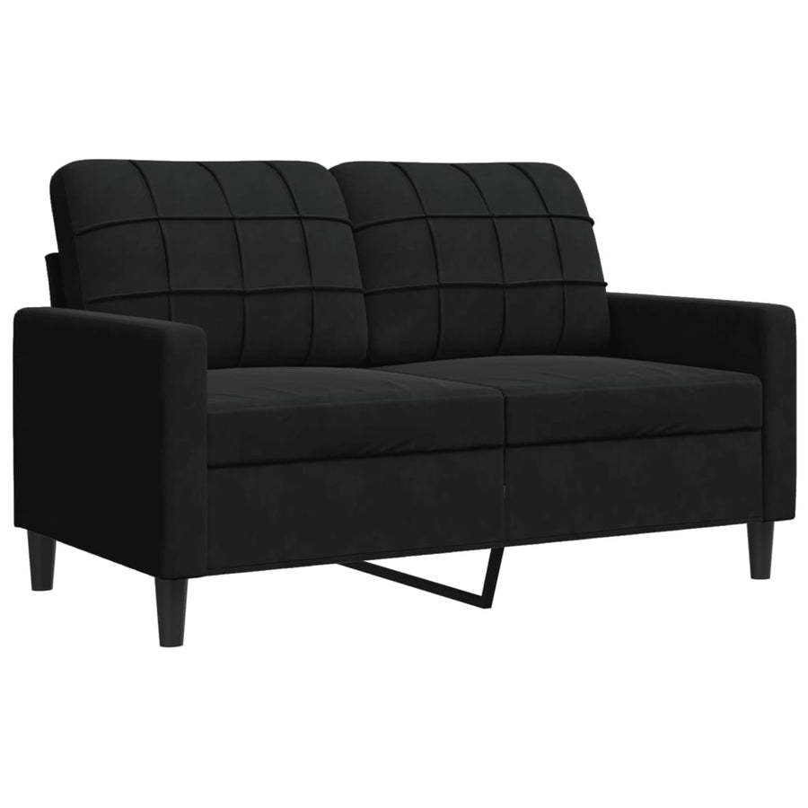4-delige Loungeset met kussens fluweel zwart