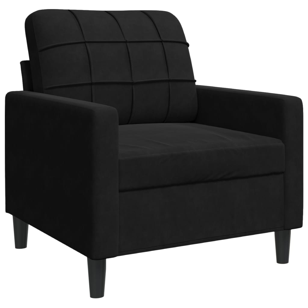 4-delige Loungeset met kussens fluweel zwart