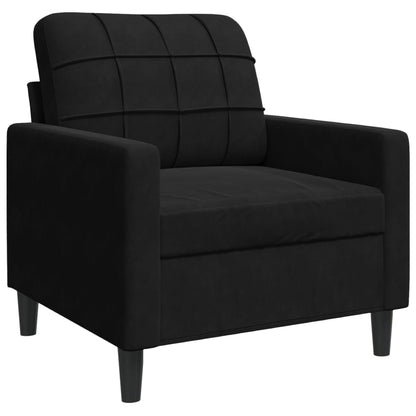 4-delige Loungeset met kussens fluweel zwart