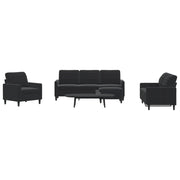 Loungeset 4-delig fluweel zwart