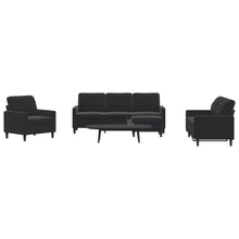 4-delige Loungeset met kussens fluweel zwart