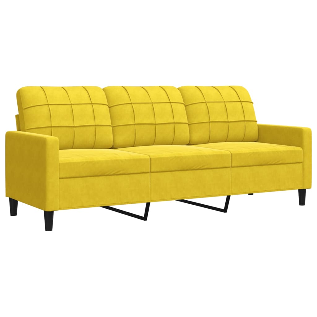 4-delige Loungeset met kussens fluweel geel