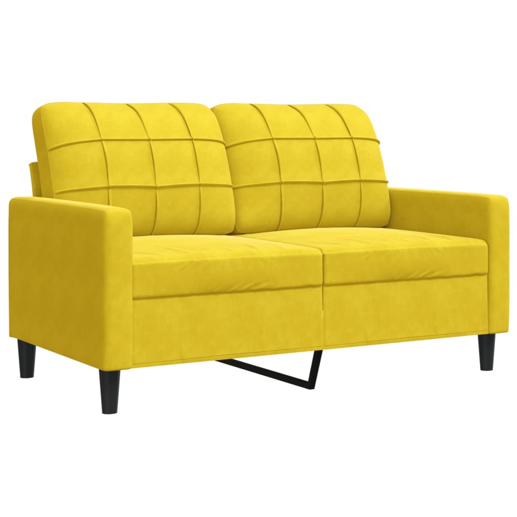 4-delige Loungeset met kussens fluweel geel
