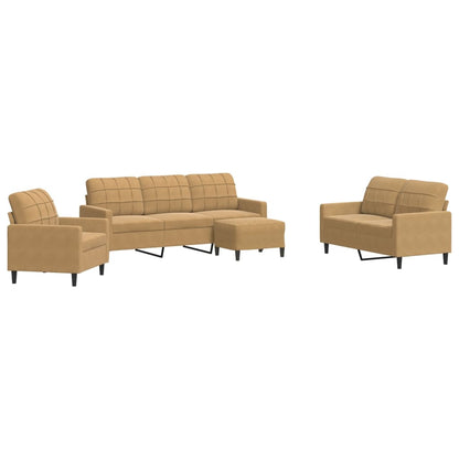 4-Delige Loungeset Met Kussens Fluweel 1