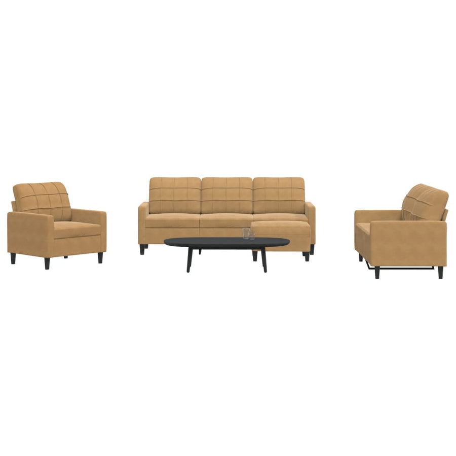 4-Delige Loungeset Met Kussens Fluweel 1
