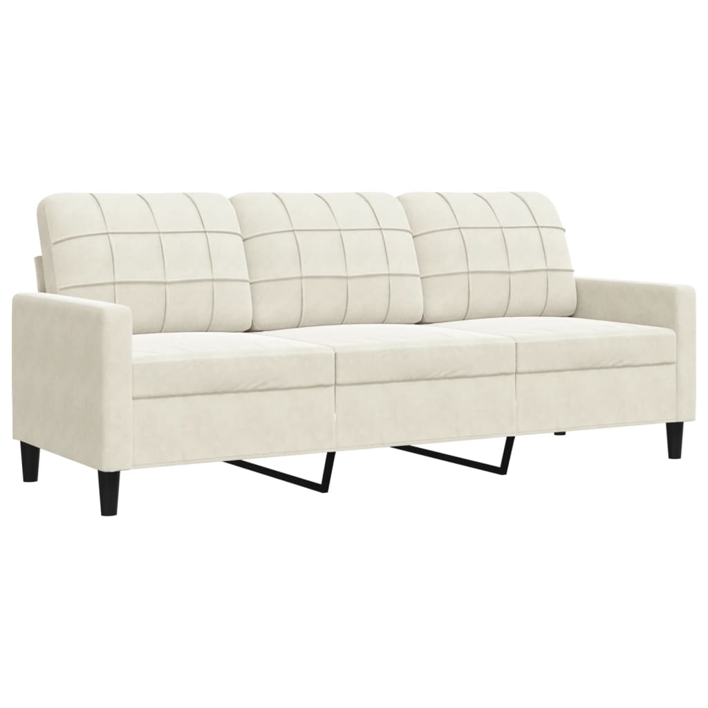 4-delige Loungeset met kussens fluweel crèmekleurig