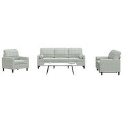 Loungeset 3-delig fluweel lichtgrijs