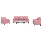 Loungeset 3-delig fluweel roze