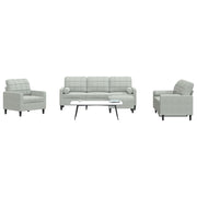 Loungeset 4-delig fluweel lichtgrijs