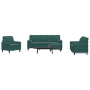 Loungeset 4-delig fluweel donkergroen