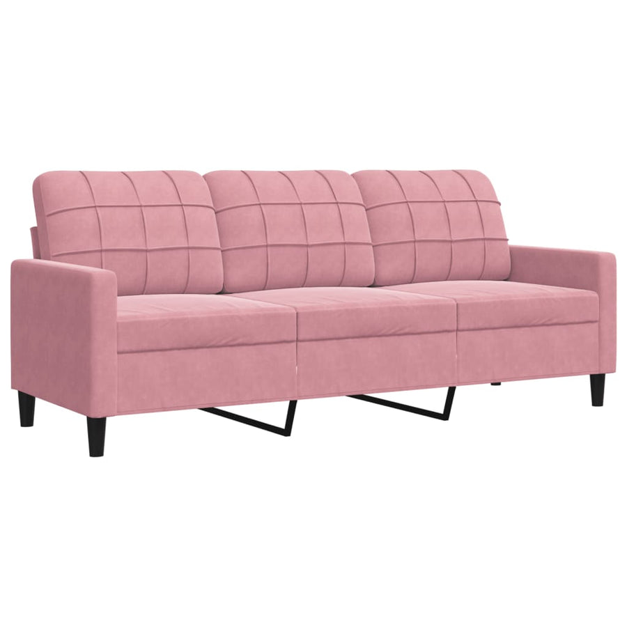 4-delige Loungeset met kussens en bolsters fluweel roze