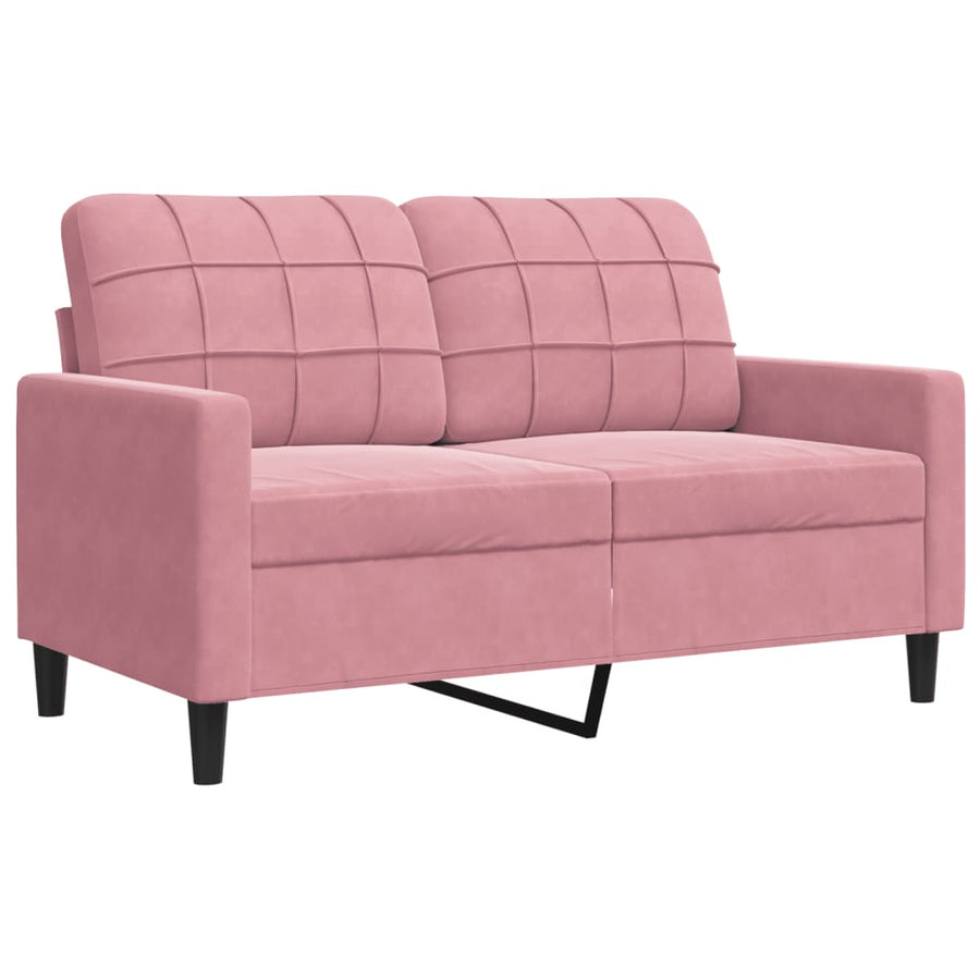 4-delige Loungeset met kussens en bolsters fluweel roze